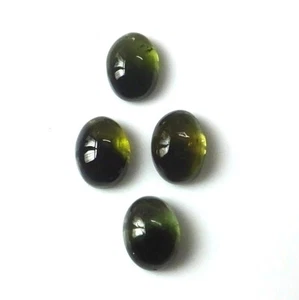 Bi Color Tourmaline Cabochon 8X6 mm Oval Cut Natural Loose Gemstone 4 Piece Lot - Picture 1 of 4