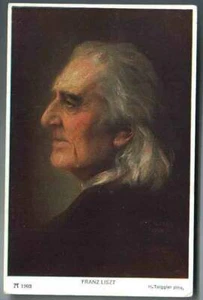 Hungarian composer FRANZ LISZT. Old vintage postcard (3 - Picture 1 of 2