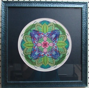 Original Art Mandela Moths Stunning Color Drawing Artist G. Rahill 2017 15"x15". - Picture 1 of 4