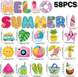 58 Teile Sommer Ausschnitte Strand Hawaii Motiv Pinnwand Deko Tropische Früchte - Bild 1 von 5