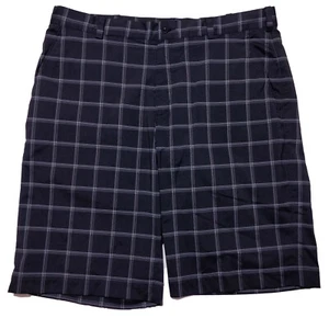 NIKE GOLF Performance Shorts Black Gray Plaid ~ Size 36 - Picture 1 of 7