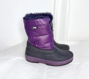Pajar Kids Boys/Girls/Unisex Snow Boots Waterproof Thermal Purple Zip Up Size 13 - Picture 1 of 10