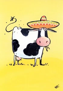 Funny THANK YOU Card, Spanish Cow Moochas Gracias by Academy Greetings +Envelope - Picture 1 of 5