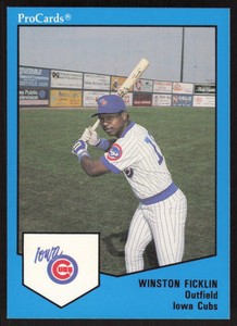 1989 ProCards Triple A   Winston Ficklin #1711 Iowa Cubs