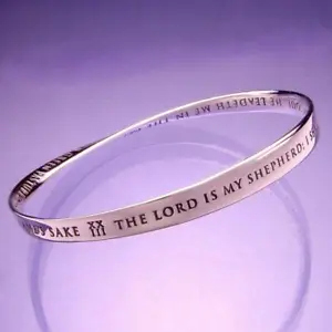 Lord Is My Shepherd Bracelet Bangle Inspiration Message STERLING SILVER Psalm23 - Picture 1 of 1