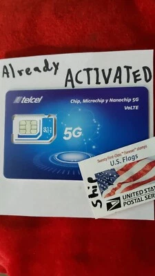 BlackBox Telcel Mexico Prepaid  SIM Card  5G TECH ALREADY ACTIVATED - Image 1 of 4