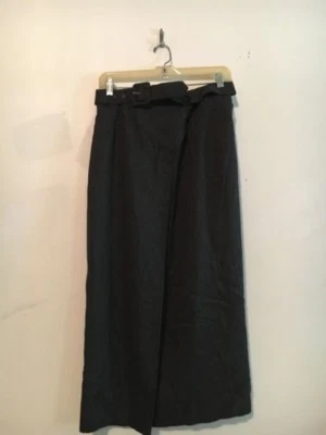 Falda Larga Ann Taylor Talla 8 Envolvente Gris Cinturón Mezcla Lana Mujer Forrada Formal  Foto 1 de 2