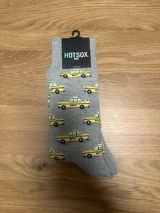 New York City NYC Yellow Taxi Cab Car Mens Crew Socks by HOT SOX Size - 10 - 13 - Picture 1 of 3