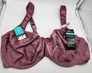 Bali Womens 36D Satin Tracings Minimizer Underwire Bra in Rustic Berry NWT