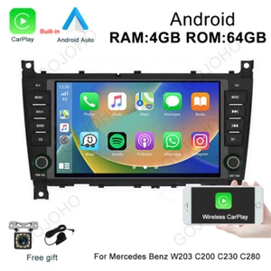 8" 64GB For MERCEDES BENZ C CLK W203 W209 Android Radio Carplay Car Stereo GPS - Picture 1 of 20