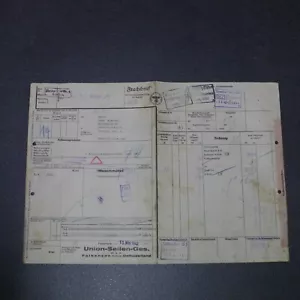 Old consignment note Reichsbahn 1942 Falkensee Vera Universal Union soaps - Picture 1 of 20