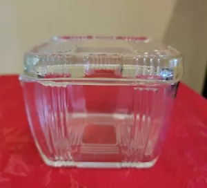 Vintage Hazel Atlas Criss Cross 4" Refrigerator Dish with Lid - Picture 1 of 7