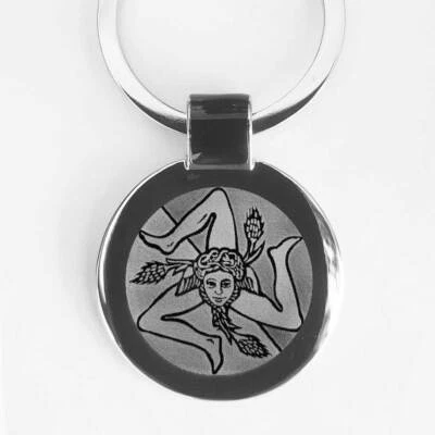 MARKENKOS Sizilien Gravur Schlüsselanhänger Trinacria als Bildgravur & eigene Textgravur