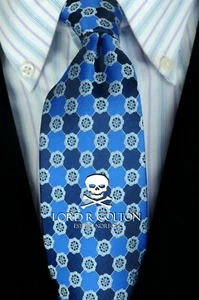 Lord R Colton Studio Tie - Navy & Royal Blue Geo Silk Necktie - $95 Retail New - Picture 1 of 5