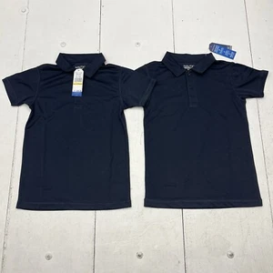 Nautica 2-Pack Navy Blue Short Sleeve Polo Shirts School Uniform Unisex M 8-10 Y - Picture 1 of 7