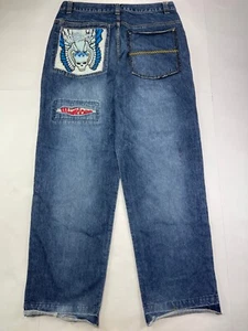 Johnny Blaze jeans, Wu Wear pants, The Warriors, vintage hip hop baggy 90s sz 38 - Picture 1 of 14