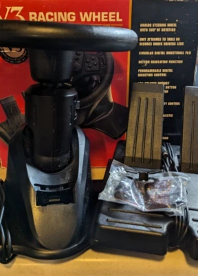 V3 Racing Wheel InterAct N64 PS1 PSX Compatível com Pedais e Caixa Fast CZ - Imagem 1 de 4