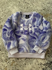 Girls Under Armor Fuzzy Crew Neck Sweater Purple Girls Size 5 - Picture 1 of 3