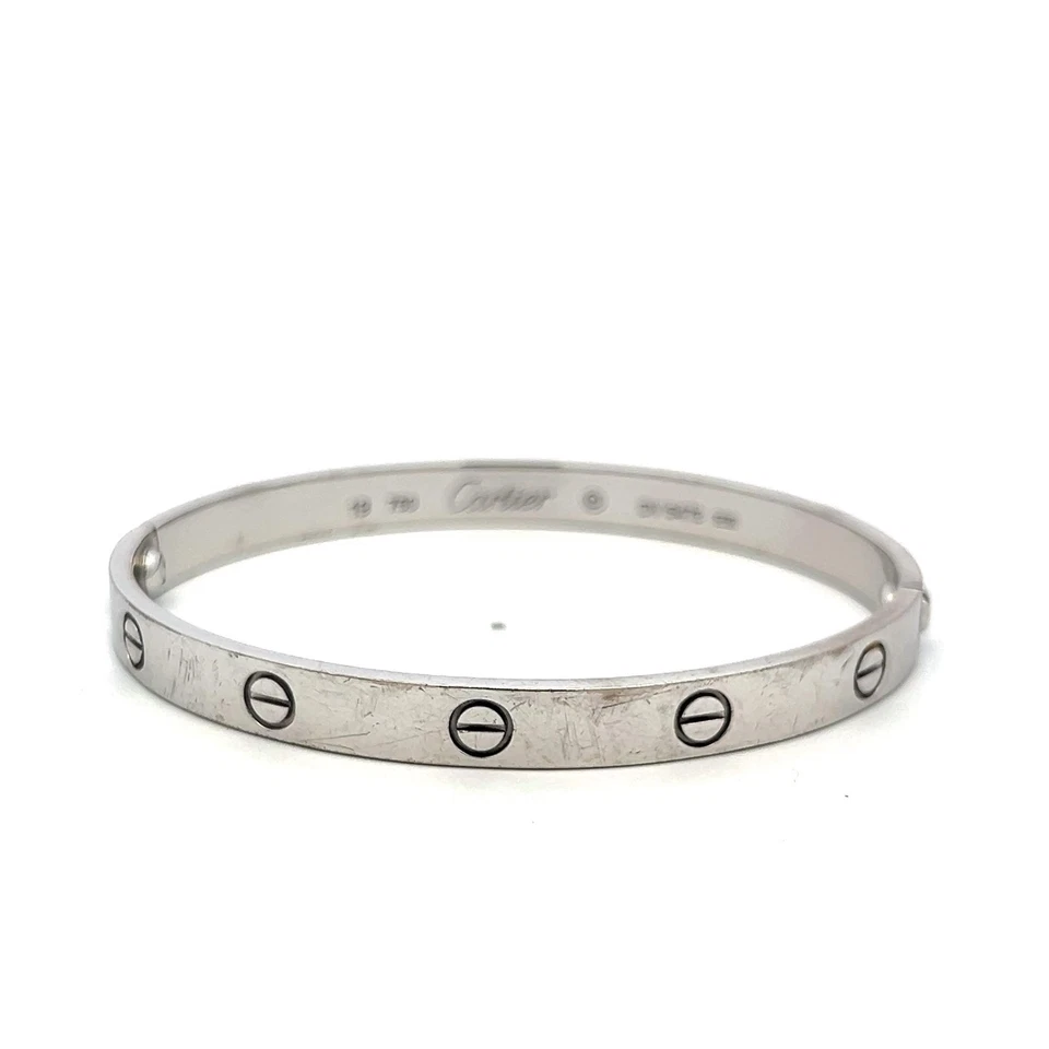 Pulsera Cartier Love Oro Blanco 18k Talla 19 con Caja Foto 1 de 4