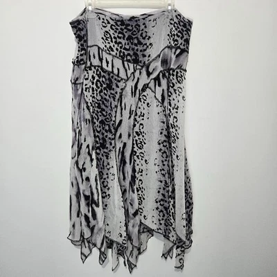 Lane Bryant Animal Print Skirt Size 18 Fairy Goth Festival Whimsigoth Asymmetric - Image 1 of 4