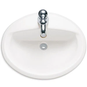 American Standard 0475.047 White Aqualyn 20-3/8" Drop In Porcelain Bathroom Sink - Picture 1 of 1