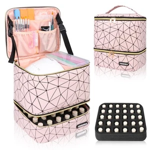 Nail Polish Organizer Bag Holds 30 Bottles (15ml/0.5 fl.oz)& Nail Lamp, Porta... - Picture 1 of 9