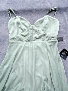Lulus Maxi Dress Womens Extra Large Green Chiffon Side Slits Open Back Boho - Picture 1 of 24