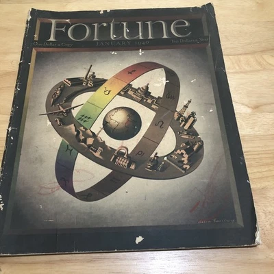 Fortune Magazine January 1940 Art Deco Ads War Peace Articles Cigarettes Cars - Image 1 of 4