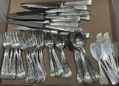 Antique 1909 Whiting Madame Jumel Sterling Silver Flatware Set 72 Pieces Rare - Image 1 of 4