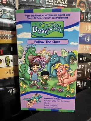 PBS Kids Dragon Tales - Follow the Clues VHS 2000 Sesame Workshop Cartoon Film - Image 1 of 4