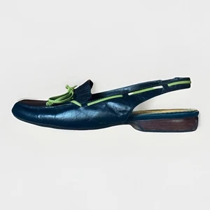 Rare Vtg 90s Y2K Liz Claiborne Loafer Mules Slip On Preppy Nautical Classic Sz 8 - Picture 1 of 7