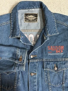Chaqueta de mezclilla Haleman vintage para hombre XXL bordada motociclista Dakota del Sur - Imagen 1 de 23