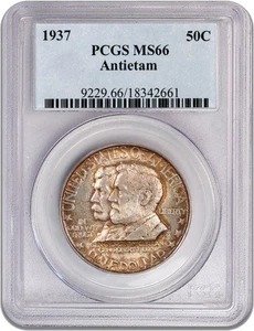 1937 50C Battle Of Antietam Commemorative Silver Half Dollar PCGS MS66 - Picture 1 of 4