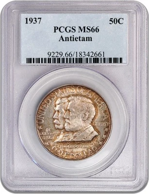 1937 50C Battle Of Antietam Commemorative Silver Half Dollar PCGS MS66 - Image 1 of 4