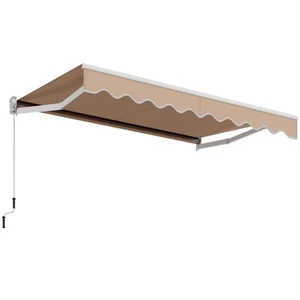 8'× 6.5' Retractable Awning Aluminum Patio Sun Shade Rainproof Cover w/ Handle - Picture 1 of 6