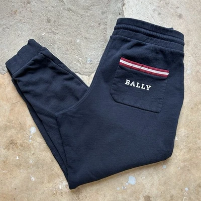 Pantalones deportivos Bally Terry Jersey Jogger con puños negros bolsillos cordón talla 34 Foto 1 de 4