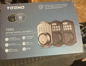 Teeho Te001 Keyless Door Lock Keypad Digital Weatherproof Deadbolt Black - Picture 1 of 5