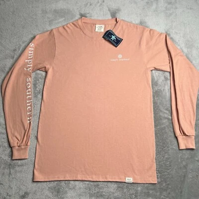 Simply Southern Shirt Women’s Small Pink Graphic Tee Hey Deer Long Sleeve Cotton - Imagem 1 de 4