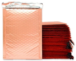 6x10, 4x8 Sunset Peach Glamour Metallic BUBBLE MAILERS Rose Gold Padded Envelope - Picture 1 of 33