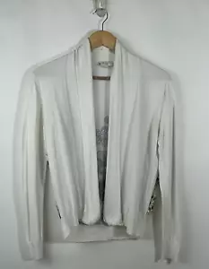 Ted Baker London Open Front Cardigan Sweater Womens Size 2 Ivory Floral Print - Picture 1 of 13