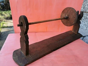 OLD PRIMITIVE ANTIQUE DISTAFF TOOL BOBBIN FOR SPINNING WINDING WOOL 19th - Picture 1 of 12