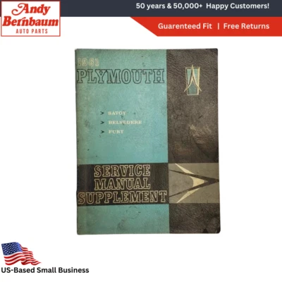 1961 Plymouth Fury Savoy Belvedere Manuale Di Riparazione Supplementare. - Immagine 1 di 4