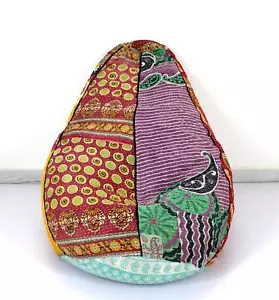 Handgefertigter gesteppter Sitzsack Baumwolle Blumen Bohemian Hippie Gypsy Ot... - Bild 1 von 4