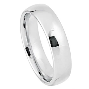 Mens/Womans White Tungsten Ring 6mm Unisex Platinum Plated - Picture 1 of 1