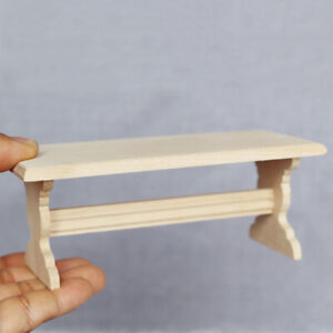 112 Dollhouse Holz Tisch Bank Mini Möbel Modell Tisch Puppenhaus Dekoration 