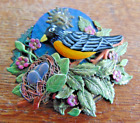 ROBIN AND NEST VINTAGE/ANTIQUE PIN/BROOCH- PAINTED ENAMEL ?