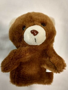 Scott Foresman Small Teddy Bear Hand Finger Puppet Plush Toy Brown - Picture 1 of 5