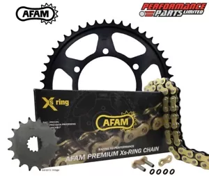 Triumph 1050 Speed Triple RS 18-19 AFAM XSR Kit catena e pignone oro - Foto 1 di 6