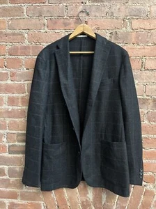 Boglioli Mens Dover Jacket, SZ 54 Slim, Box Plaid 100% Wool Unstructured Italy - Picture 1 of 12