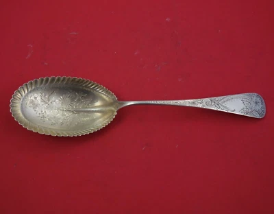 Antique by Frank Whiting Sterling Silver Berry Spoon brite-cut  9 3/4" - Image 1 of 2